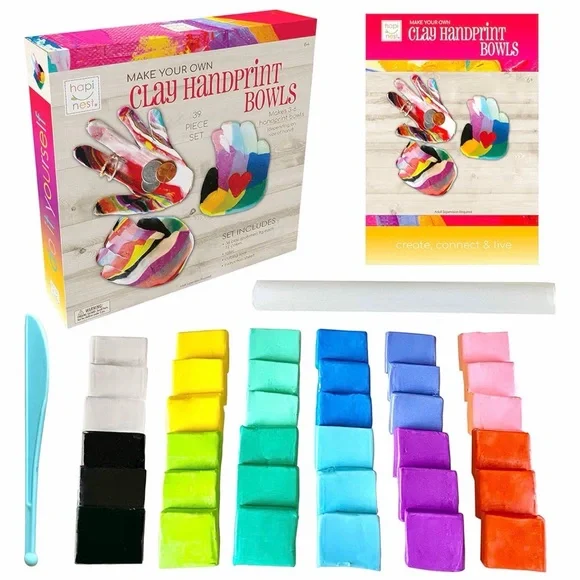 Hapinest Clay Handprint Bowls Set - Picture 2 of 3